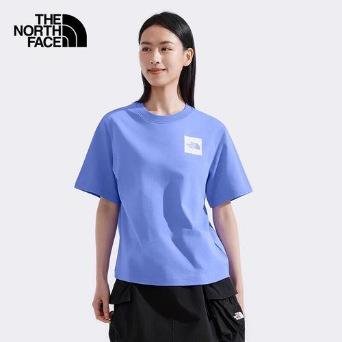 北面女运动户外纯棉圆领舒适短袖