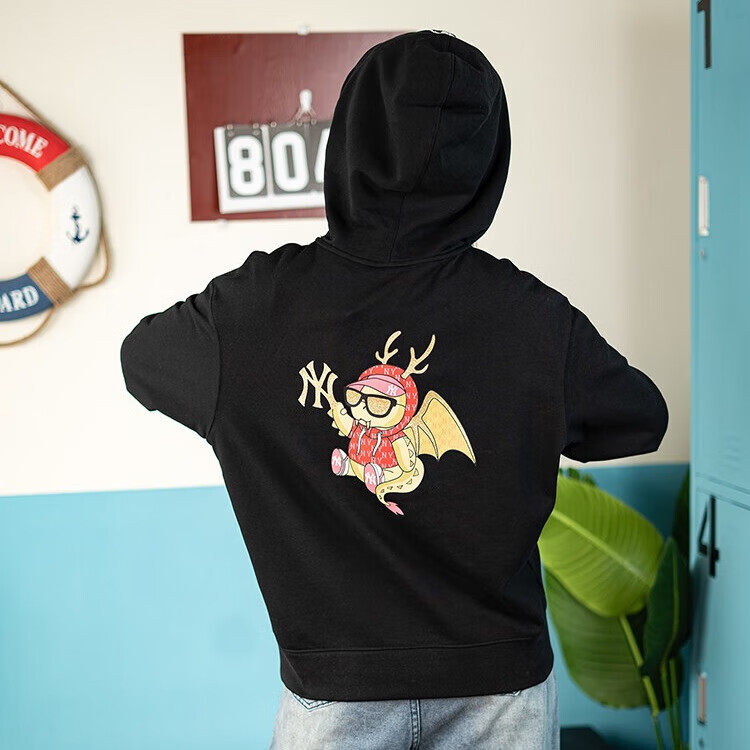 MLB卫衣男女同款运动休闲潮流百搭舒适宽松连帽套头上衣3AHDQ0141