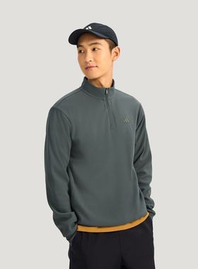 26马年新款adidas阿迪达斯男半拉链舒适华夫格卫衣KR2553/KR2554