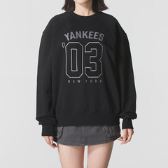 MLB男女同款25秋季新款运动圆领透气休闲长袖卫衣套头衫3AMTV0254