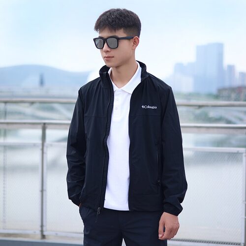 哥伦比亚软壳衣男防水防风立领