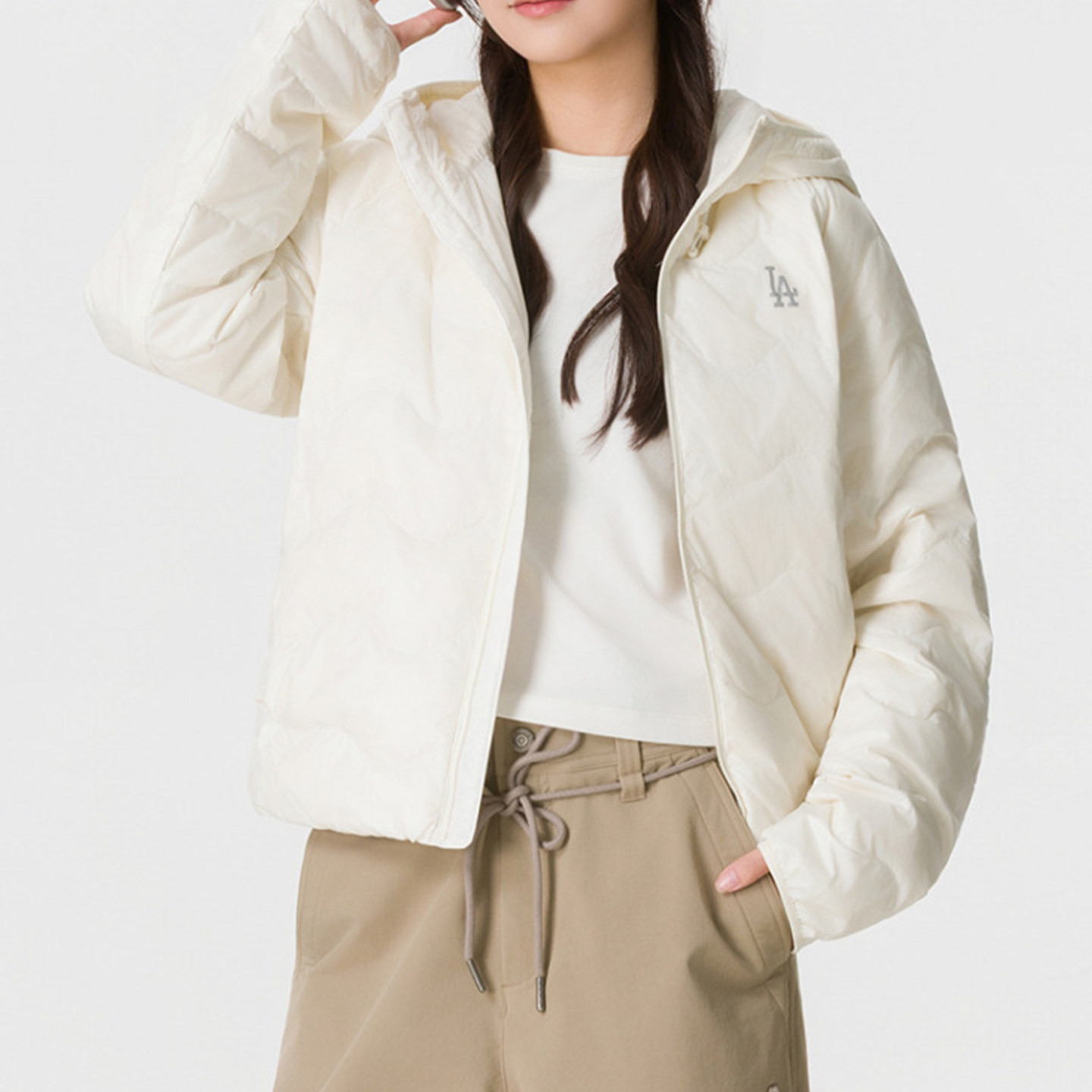 MLB女秋冬NY款防风轻量羽绒服