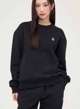 秋冬款MLB情侣卫衣男女加绒刺绣小标宽松运动休闲套头衫3AMTB0646