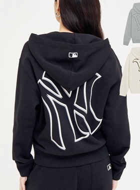 MLB外套男女秋冬情侣经典大logo纯棉休闲连帽运动外套3ATRB0544