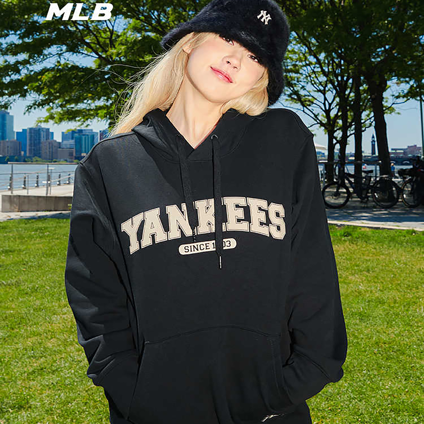 MLB男女情侣连帽卫衣运动套头衫