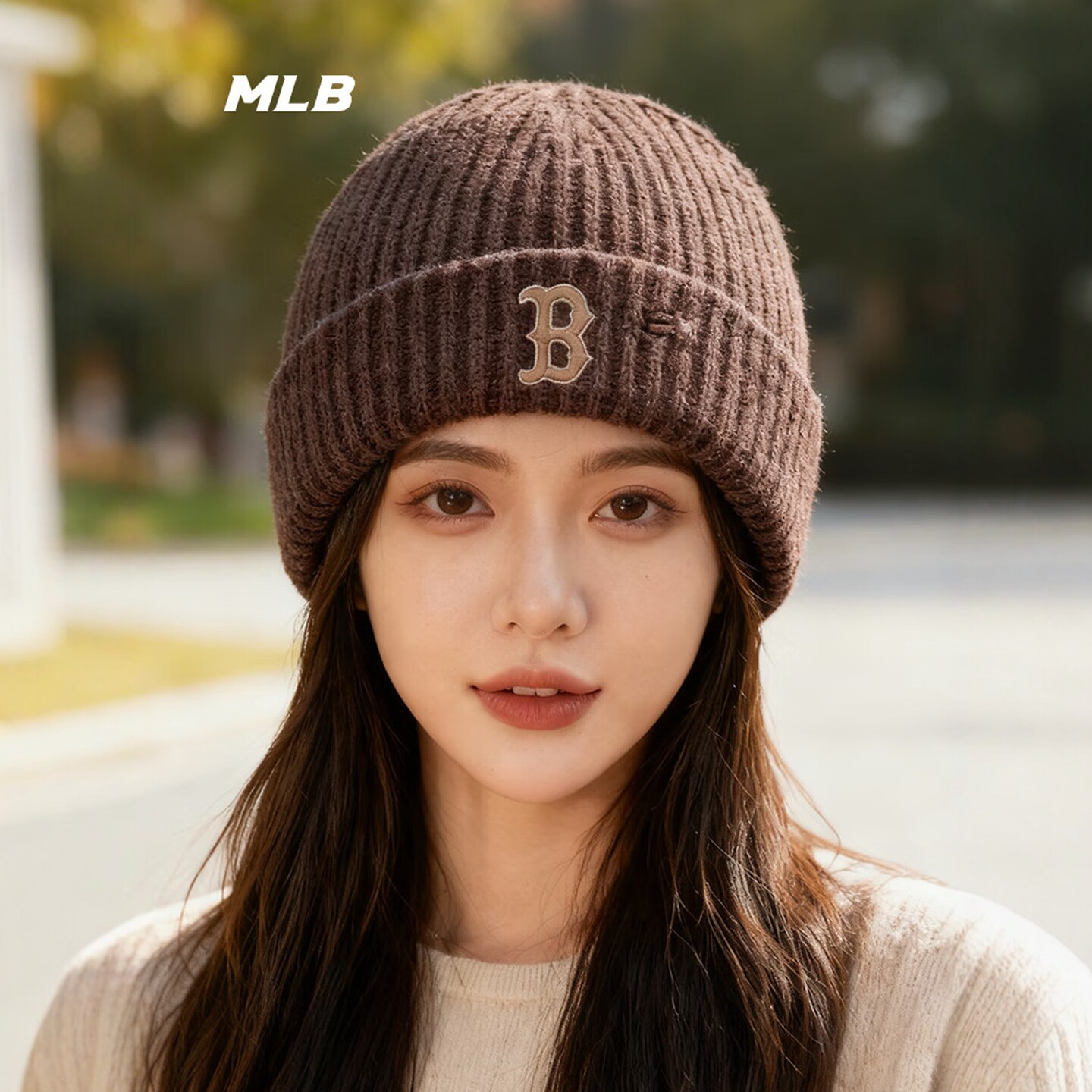 MLB情侣冬季复古做旧毛线针织帽