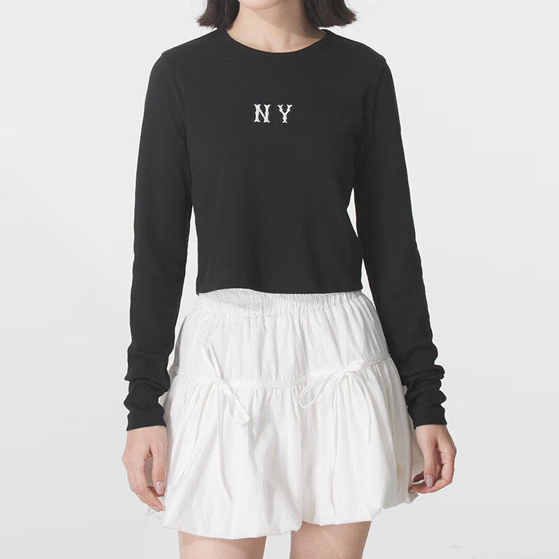 MLB长袖T恤女子25秋冬新款NY刺绣小标透气休闲运动上衣3FTSB0354,运动服/休闲服装,运动T恤,淘宝优惠券,粉丝福利购,淘宝优惠卷