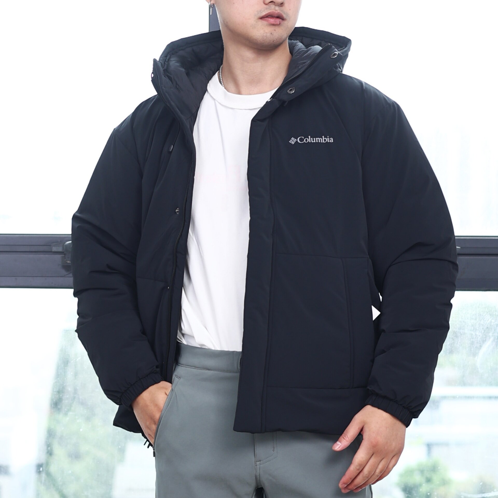 哥伦比亚户外男士热能拒水棉服