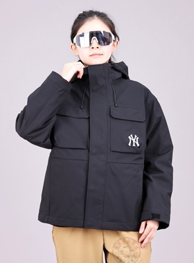 MLB冲锋衣男女25新防水防风抓绒内胆运动防风三合一外套3AWJB0156