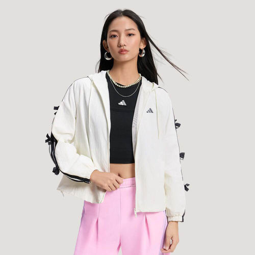 adidas舞动拒水连帽夹克女春
