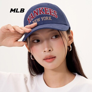 25秋冬新款 MLB男女情侣撞色字母遮阳帽学院风硬顶棒球帽3ACPV285N