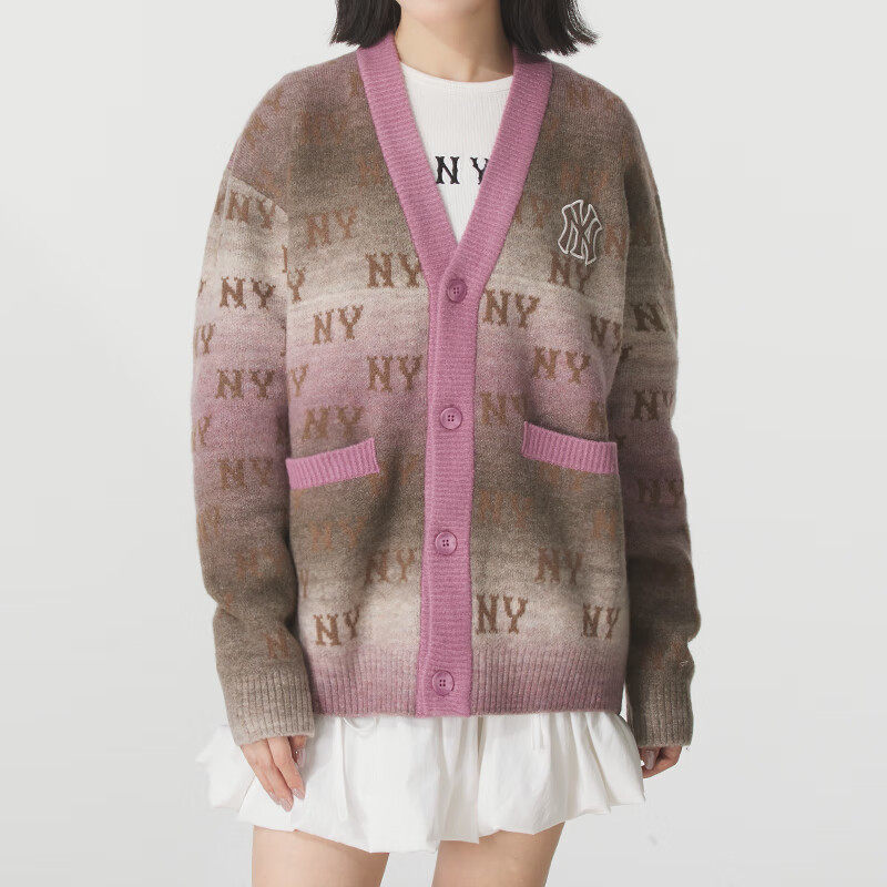 MLB男女装25新款秋季针织舒适满印渐变防风休闲开衫外套3AKCM0354,运动服/休闲服装,运动茄克/外套,淘宝优惠券,粉丝福利购,淘宝优惠卷