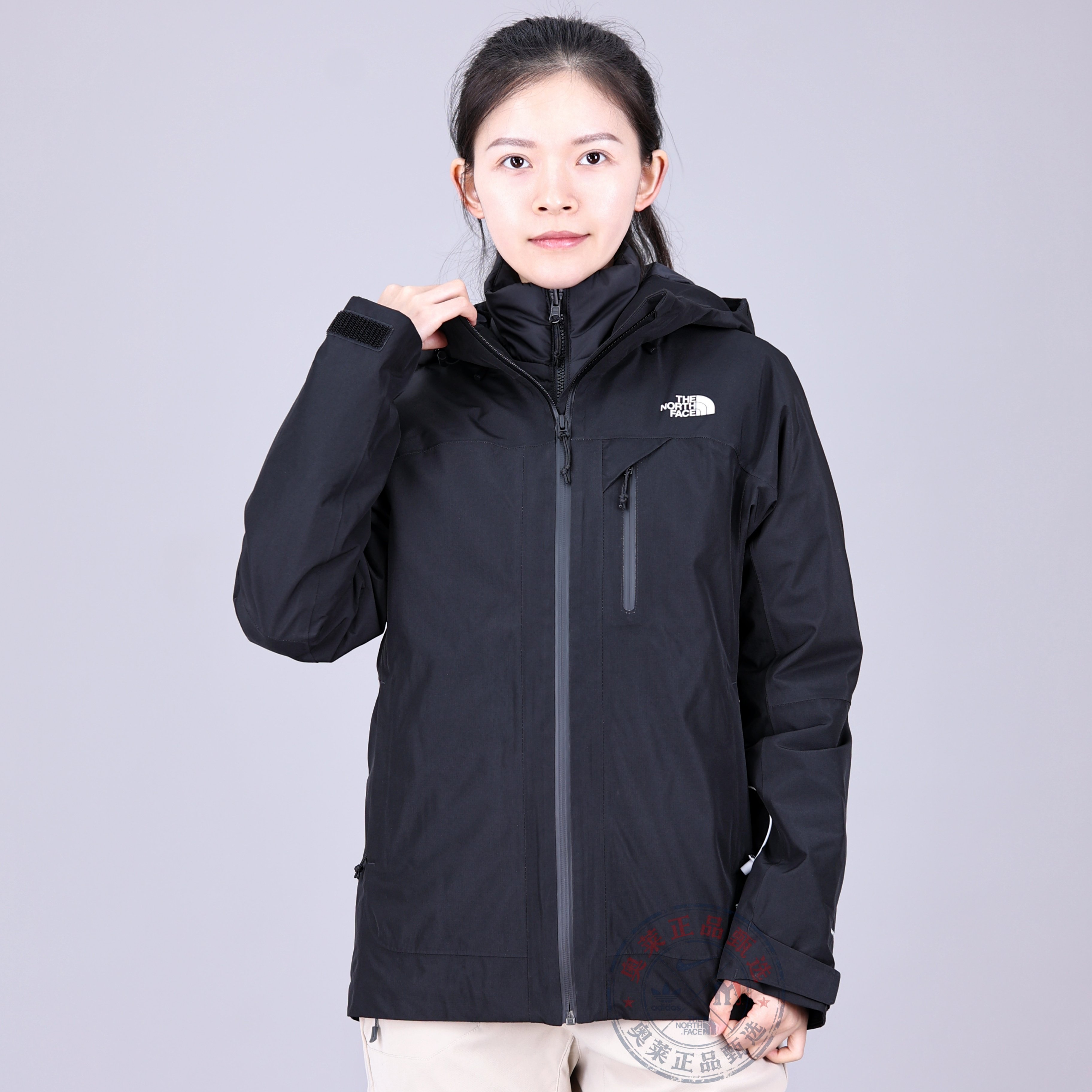 【正品】北面女羽绒三合一冲锋衣图片