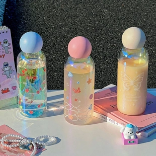 小众高颜值玻璃杯女生高级感送礼直饮水杯办公高硼硅耐热杯子礼品