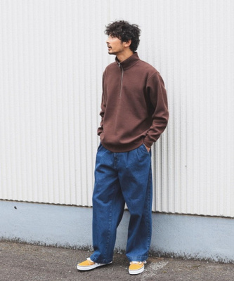 日潮长裤宽松水洗褶子