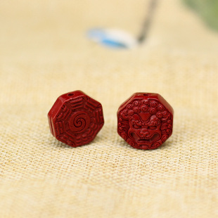 天然高含量朱砂紫砂醒狮八卦散珠手链手机链钥匙扣饰品配件狮子头
