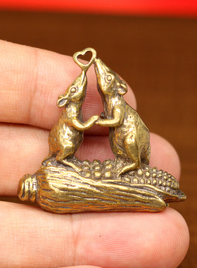 迷你铜工艺品十二生肖鼠黄铜老鼠