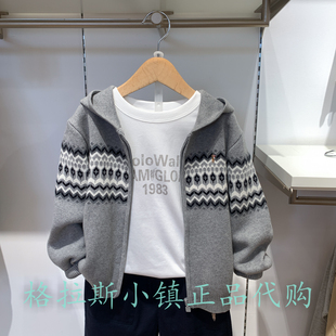 正品 Polo walk KIDS童装 男童休闲连帽针织外套AMRW532C0691 25秋款