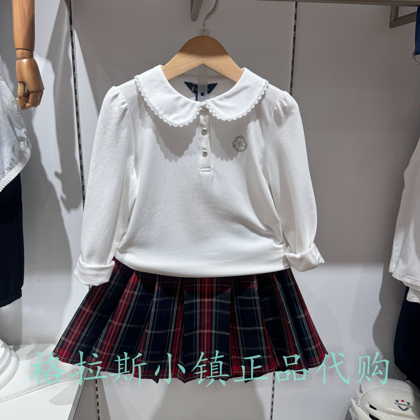Polowalk童装秋女童翻领长袖T恤