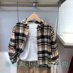 Polo walk KIDS童装专柜正品25秋款男童休闲格纹衬衫CP7W532E0071