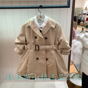 hazzys哈吉斯童装国内代购2025冬新款女童休闲风衣HUF11CT50MBG