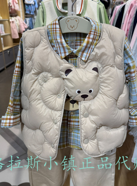 90鸭绒pawinpaw婴童专柜正品25冬款男女宝可爱羽绒马甲PCVWF4T91M