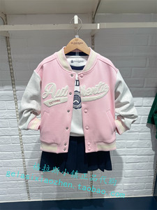 Elandkids衣恋童装专柜正品24年早春款女童运动棒球外套CME1211R