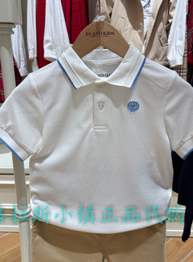 Elandkids衣恋童装专柜正品26夏男童凉感学院风翻领T恤EKHWG2302K