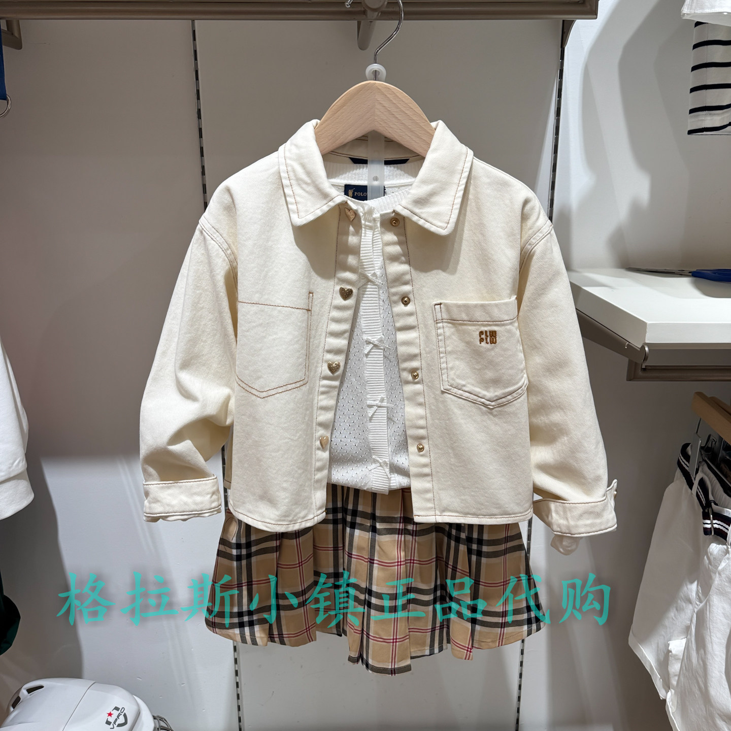 Polowalk童装正品春女童牛仔外套