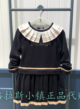 hazzys哈吉斯童装国内代购2025冬新款女童针织连衣裙HTW11NA52MBK
