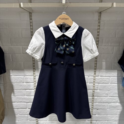 衣恋童装正品夏女童学院风连衣裙