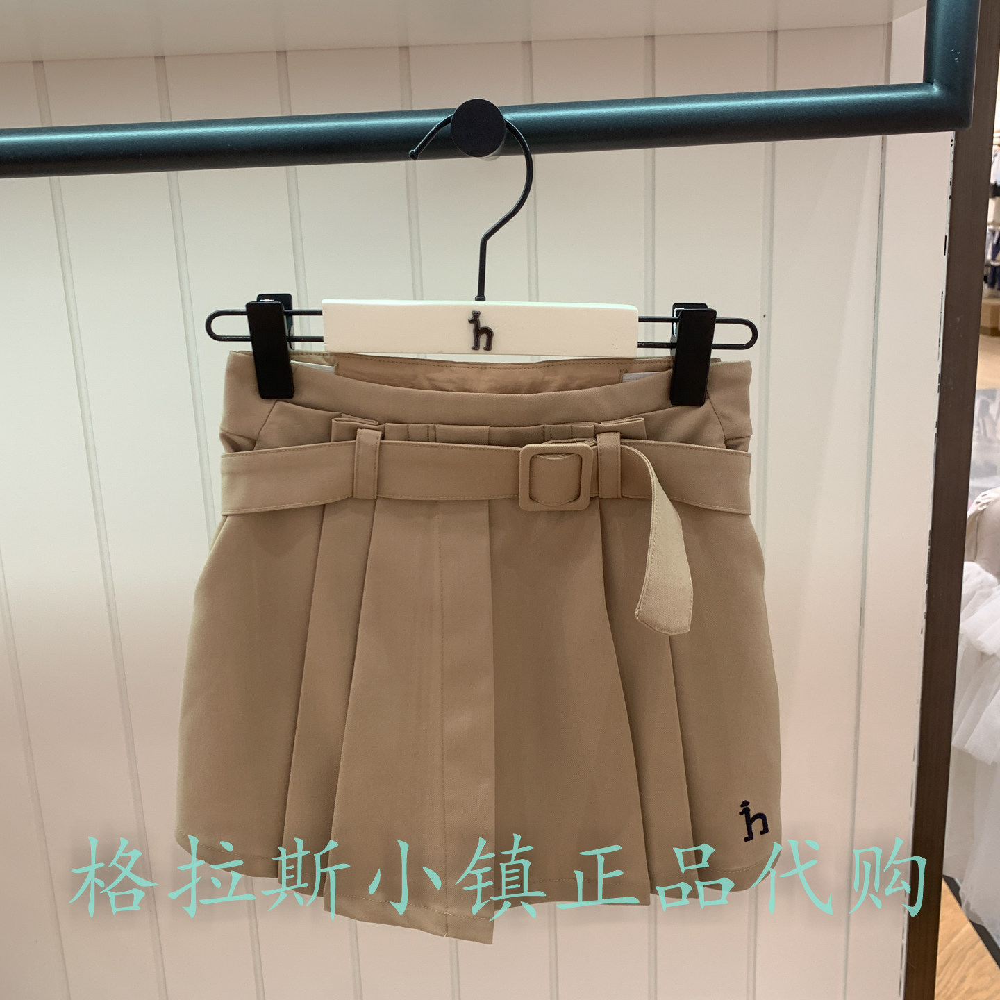 hazzys哈吉斯春款女童百褶半身裙