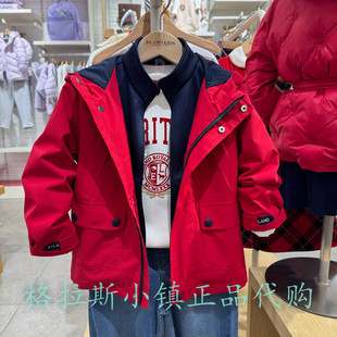 新年款Elandkids衣恋童装专柜正品26春款男童三防外套EKJAG1101K