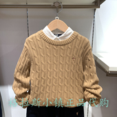 walk KIDS童装 专柜正品 Polo 25冬款 儿童绞花圆领毛衣AMRW532C002G