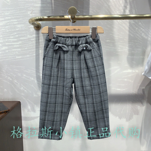 chocolat巧克力童装专柜正品25秋女童蝴蝶结格纹休闲裤CITAF3843B