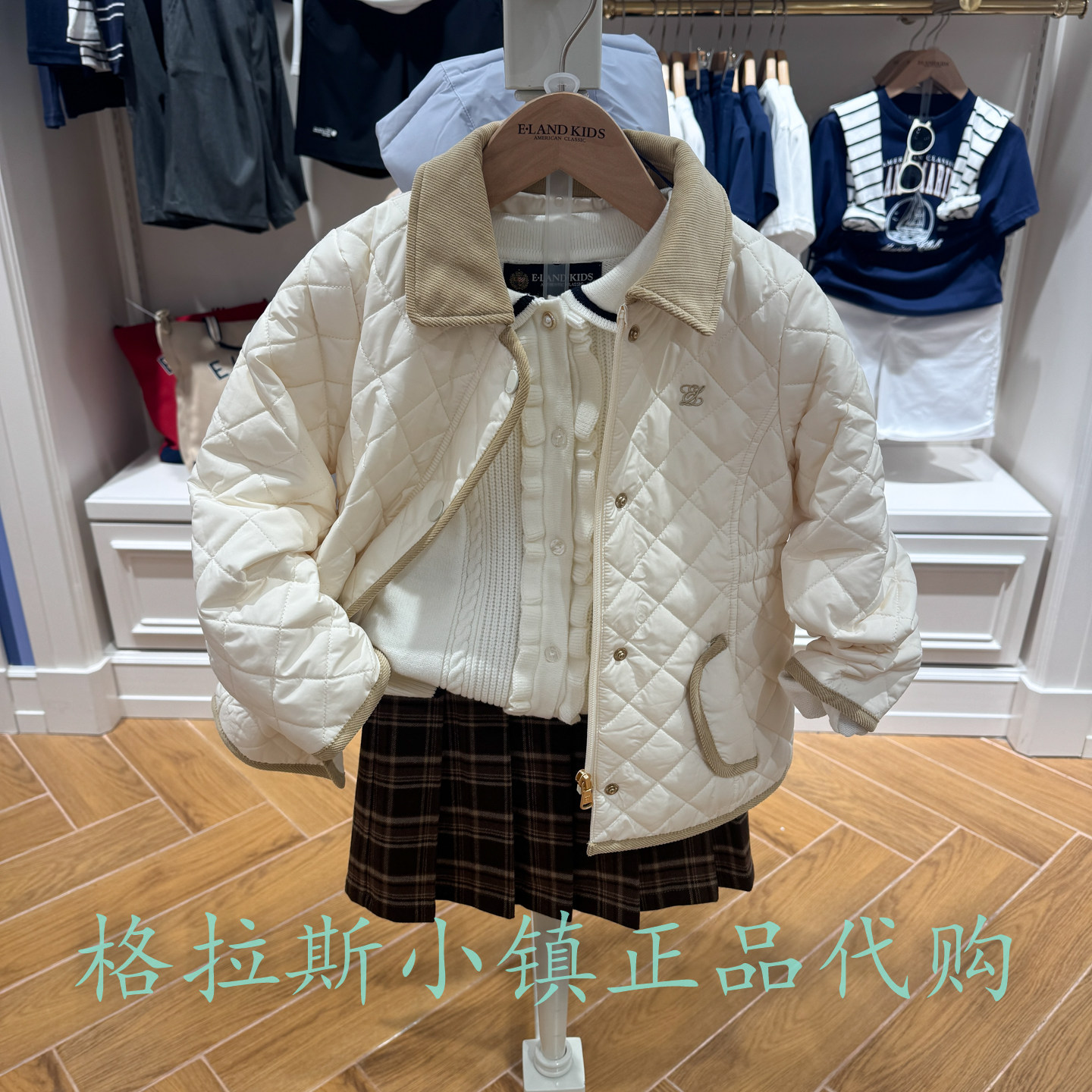 衣恋童装冬款女童翻领棉服外套
