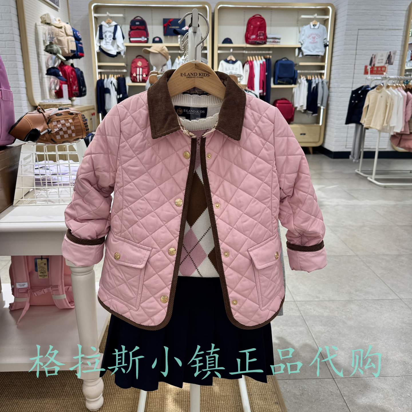 衣恋童装正品冬女童学院棉服外套