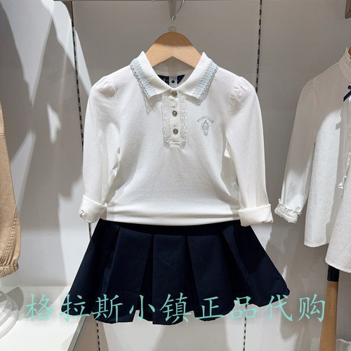 Polowalk童装秋女童翻领长袖T恤