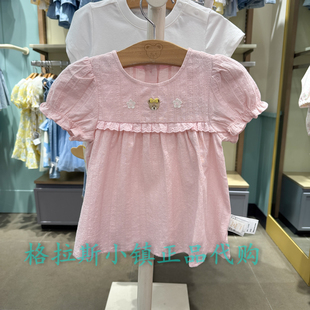 女宝可爱甜美泡泡袖 PawinPaw童装 专柜正品 26年夏款 PBBAG6381O 衬衫