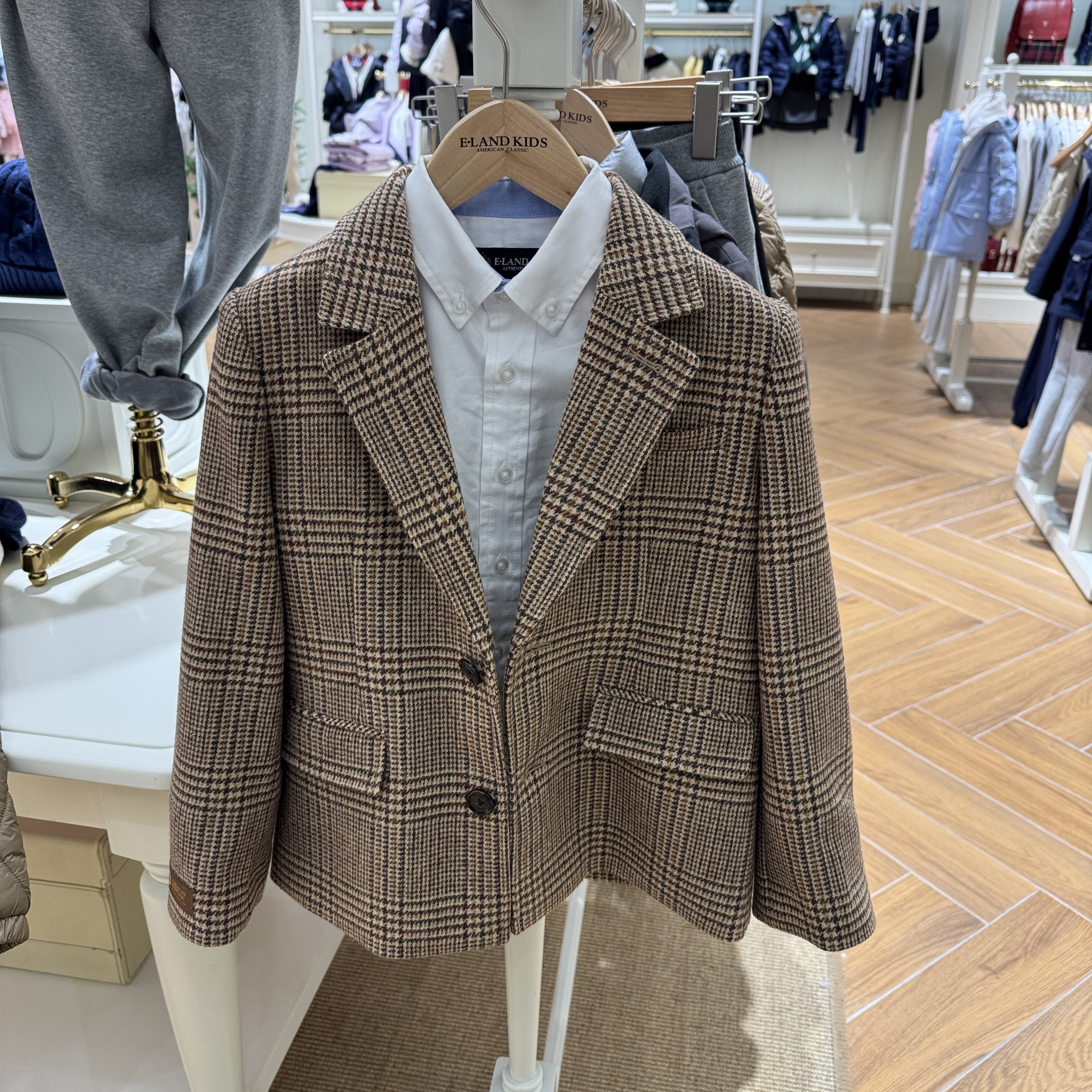 46%绵羊毛Elandkids衣恋童装专柜正品25冬男童西服外套EKJKF8T05D