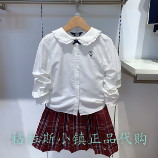 walk 正品 Polo KIDS童装 CP7W535E0011 25秋新女童花边翻领长袖 衬衫