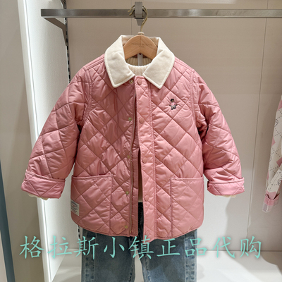 TW童装正品冬款女童翻领棉服外套