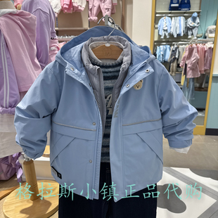 90鸭绒pawinpaw童装正品25冬男童三防冲锋衣羽绒服套装PCJDF4931E