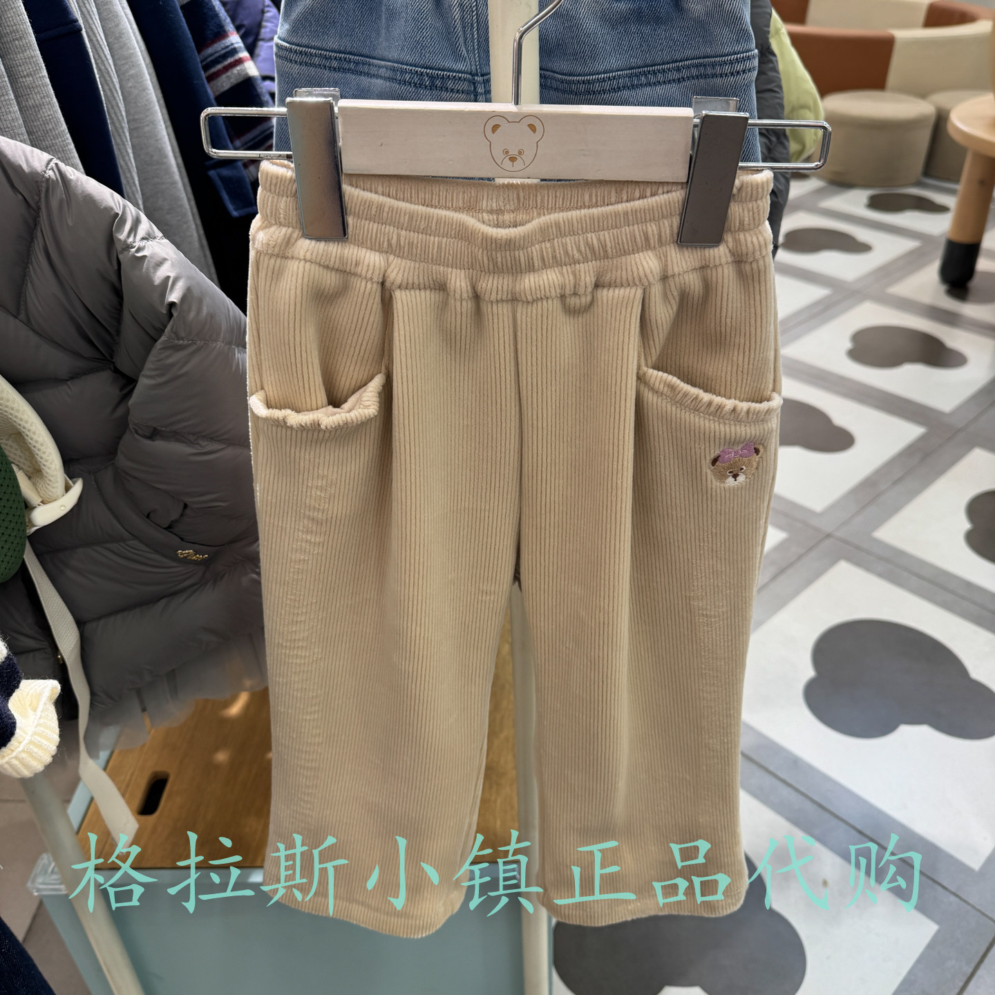 PawinPaw婴童冬女宝加绒灯芯绒裤