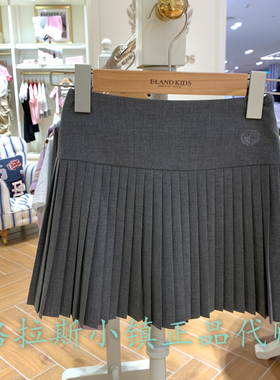 Elandkids衣恋童装专柜正品24秋款女童学院风百褶半裙EKWHE3821B