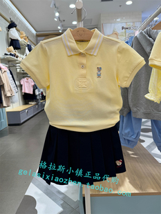 24年春夏新款 女童翻领休闲短袖 专柜正品 PawinPaw童装 T恤HAE2412K