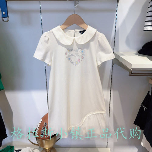 Polowalk童装夏女童娃娃领连衣裙