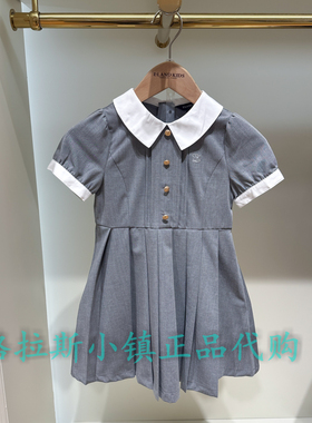 Elandkids衣恋童装专柜正品26夏女童学院风翻领连衣裙EKOWG2323Y