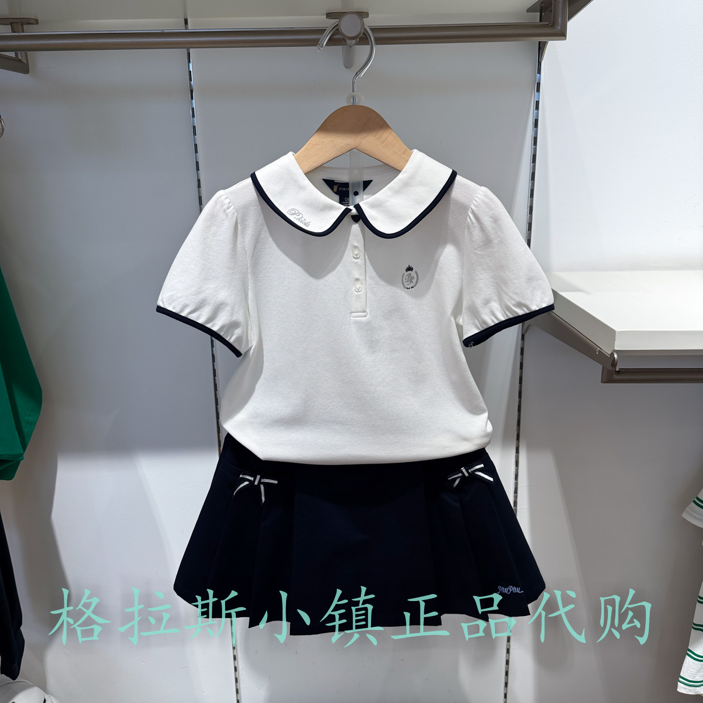 Polowalk童装夏女童翻领短袖T恤