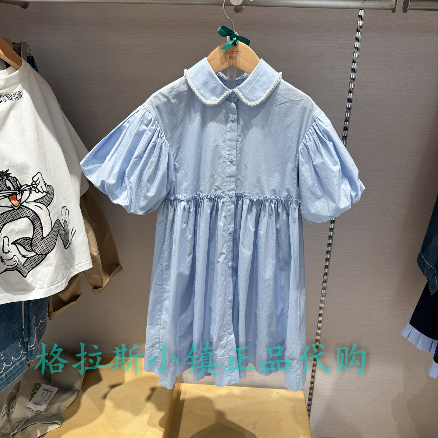 马拉丁童装26年夏女童衬衣连衣裙